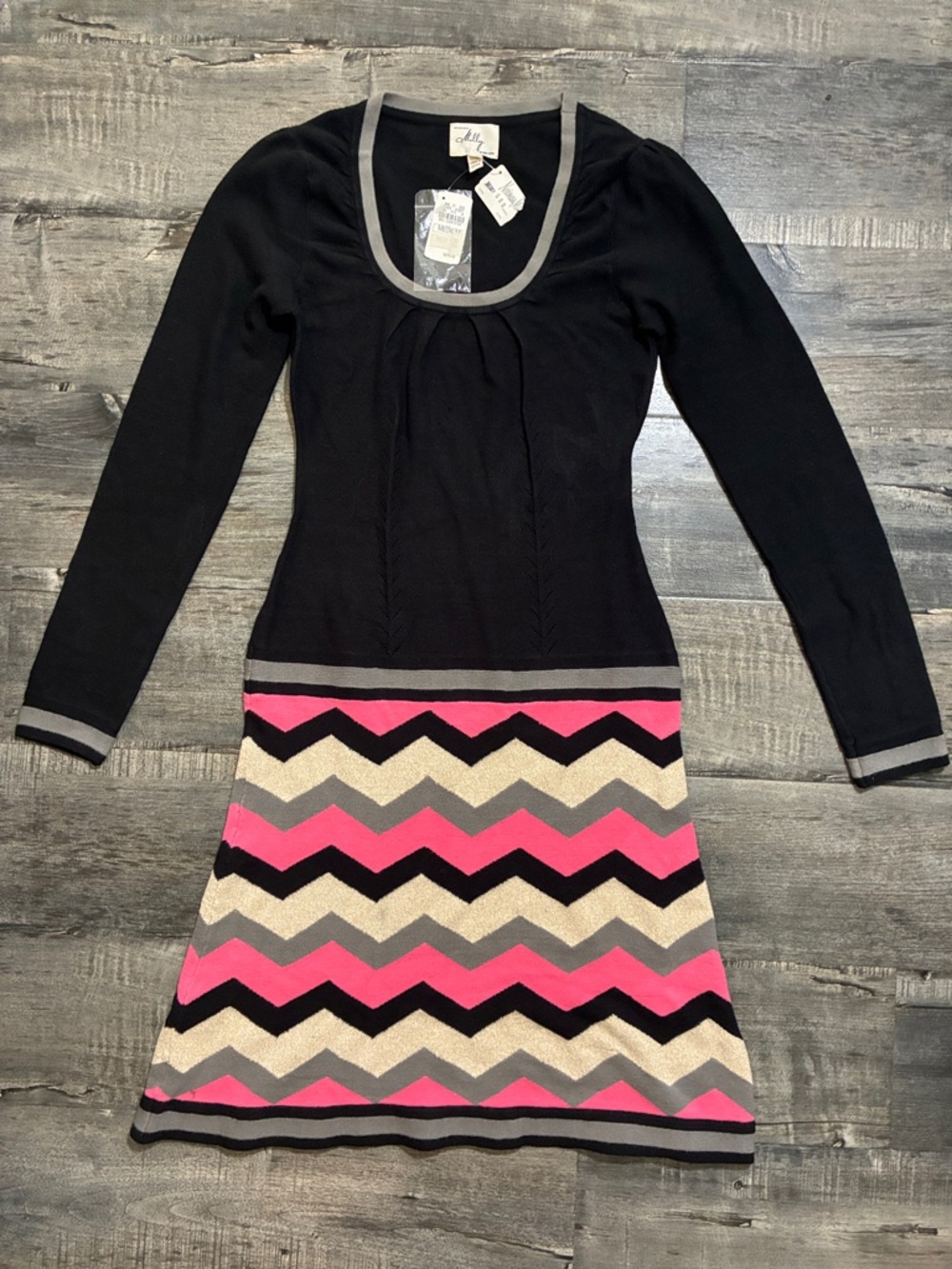 Vintage Milly of New York Long-Sleeve Scoop Neck sweater dress 1980s $375